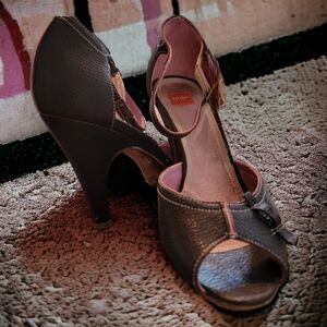 Hugo Boss Brown Peep Toe Heels